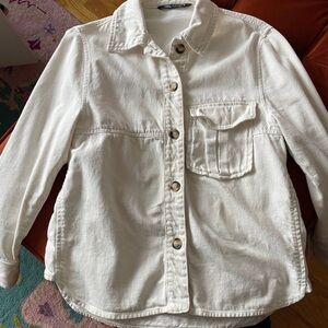 Zara Women’s Cream Button Down Shirt Jacket